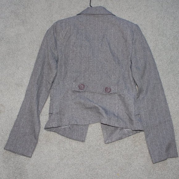 A-list by Wrapper Juniors Sz 3 Gray One Button Blazer Jacket Lined Office EUC - Picture 6 of 12